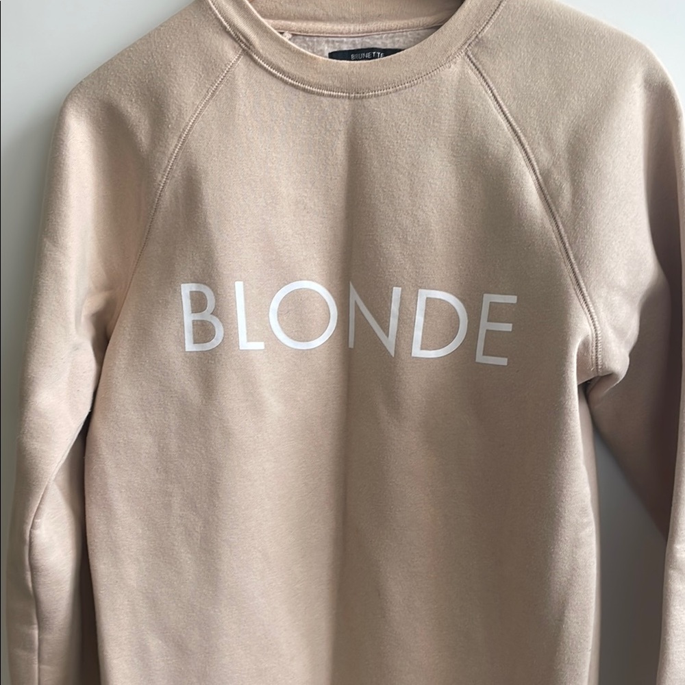 Brunette The Label Tan 'Blonde' Crew Neck Sweater
